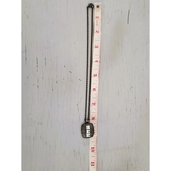 Givenchy Gunmetal Pave Crystal Necklace - Picture 5 of 9